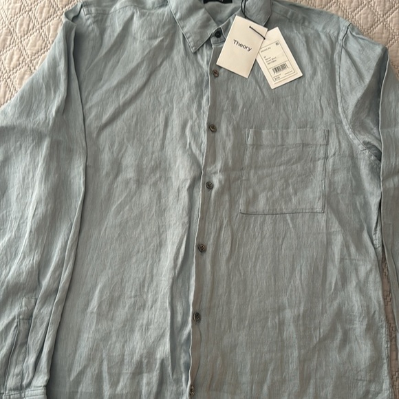 THEORY Summer Linen Irving Shirt - Picture 9 of 9